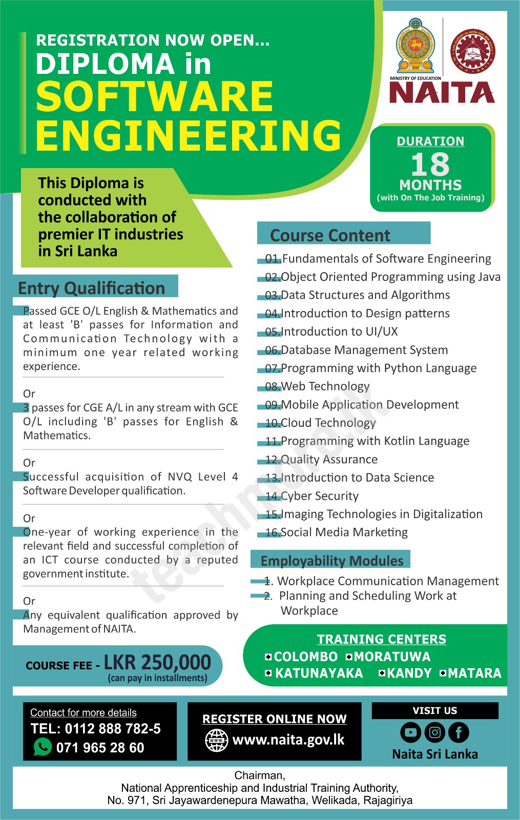 Diploma in Software Engineering (2023 Intake) – NAITA Sri Lanka