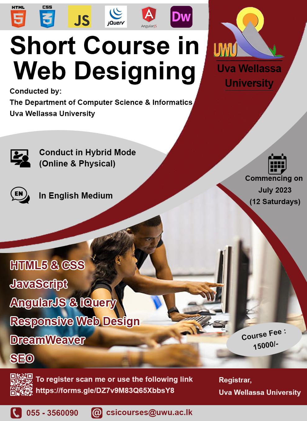 Short Course in Web Designing