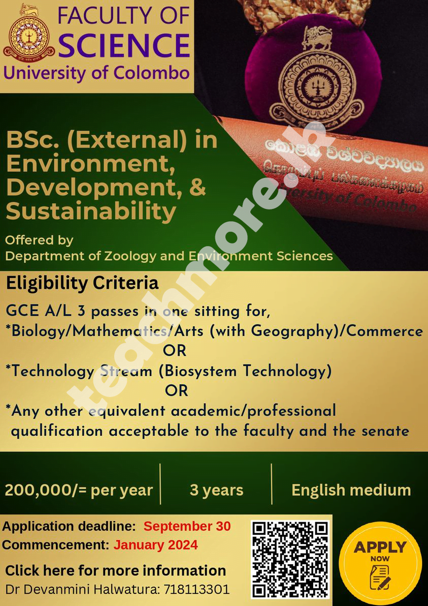 BSc (External) in Environment, Development and Sustainability