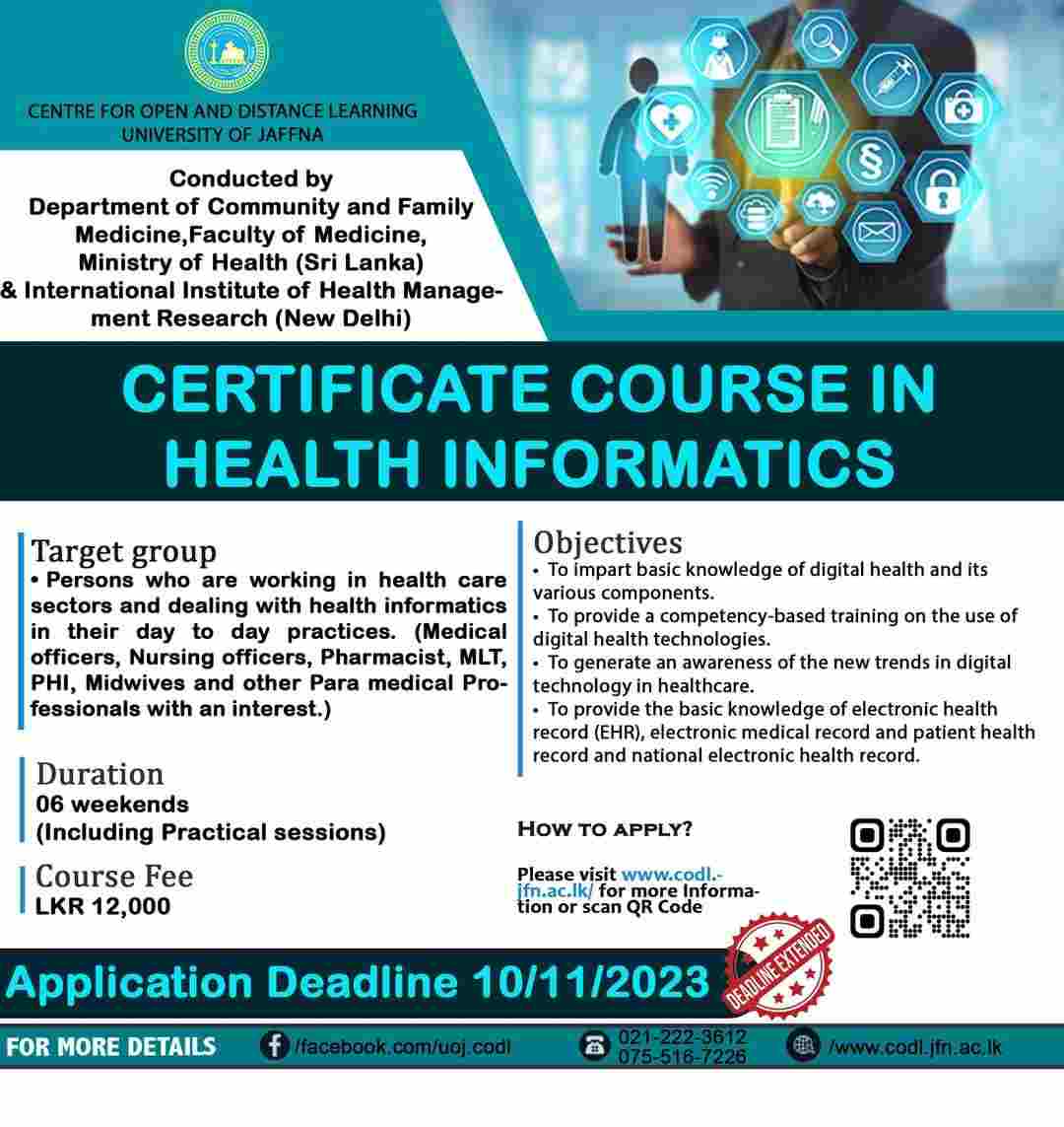 Certificate Course in Health Informatics