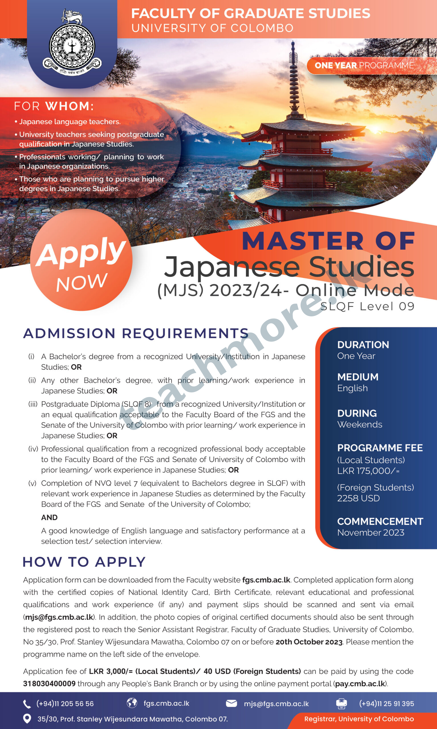 Master of Japanese Studies - MJS 2023/24